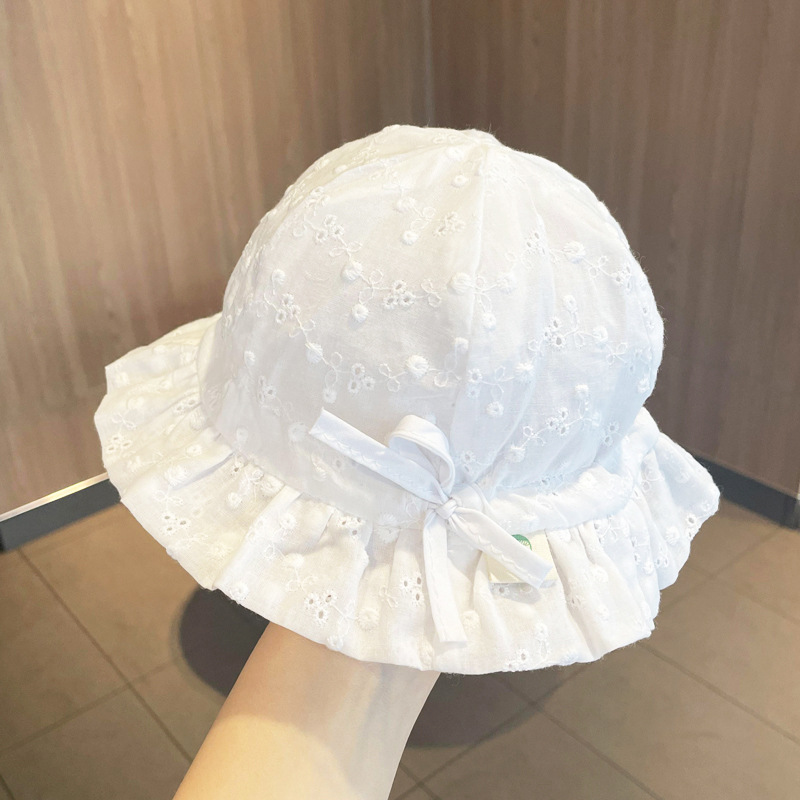 Baby Girl Spring and Summer Sunshade Hat Thin Princess Hat Infant Fisherman Hat Sunscreen Sun Hat Korean Basin Hat