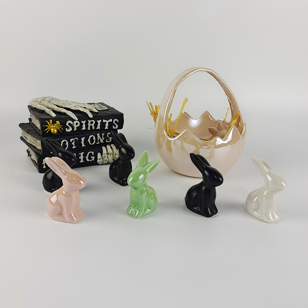 Easter bunny ornaments ceramic electroplating crafts garden home…