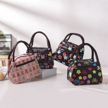 手提包女新款防水饭盒袋便当包妈咪午餐手提袋小布包包手拎包