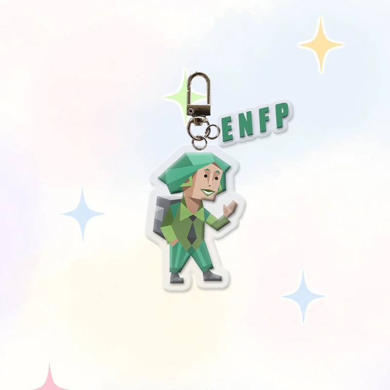 MBTI16型人格同モデルの鍵はイヤホンのカバーを掛けてアクリルの2つのセットの小さい緑の人のカップルを包みます。