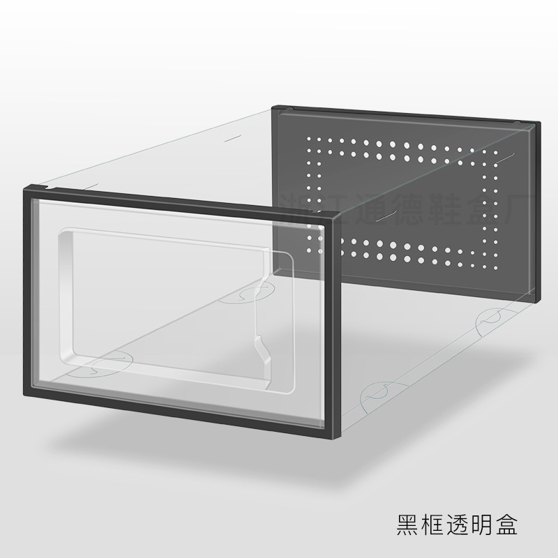 Caja de almacenamiento de zapatos transparente - Apertura lateral, gabinete para hogar, venta al por mayor, tamaño grande