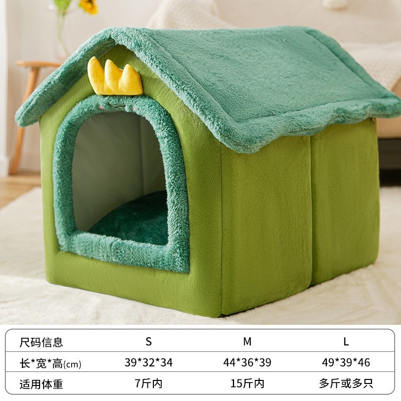 Perrera tipo de casa Four Seasons universal perro pequeño Teddy cubo extraíble y lavable Casa de perro gato cama nido primavera y otoño suministros para mascotas