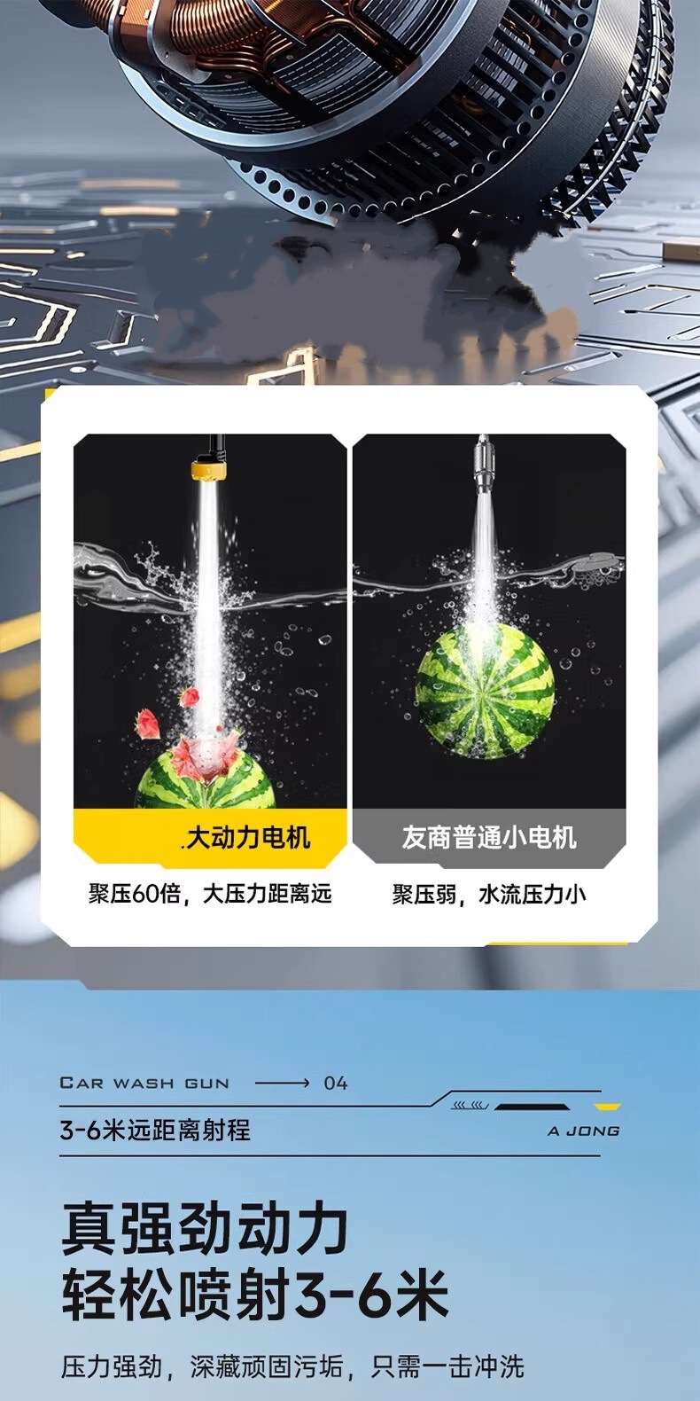 Wireless Car Washing Machine Portable Car High-Pressure Water Gun High-Power Car Lithium Battery Household Electric Car Washing Artifact