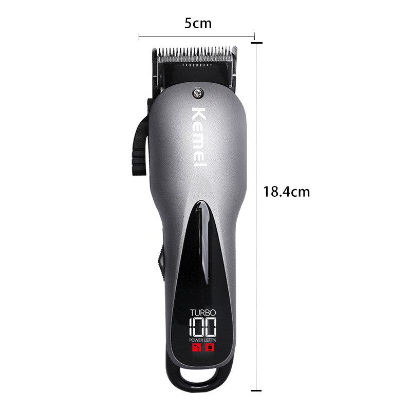 Cortadora de Pelo Eléctrica Kemei con Pantalla Digital KM-1929, Recortadora de Pelo Profesional de Carga Rápida para Venta al por Mayor Internacional