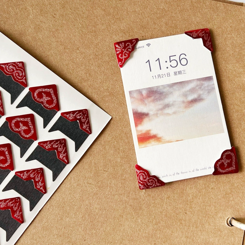 Наклейки-уголки в китайском стиле с 24-каратным золотым покрытием, аксессуары для фотоальбомов, декоративные разноцветные наклейки для фотографий, фиксирующие уголки для фото