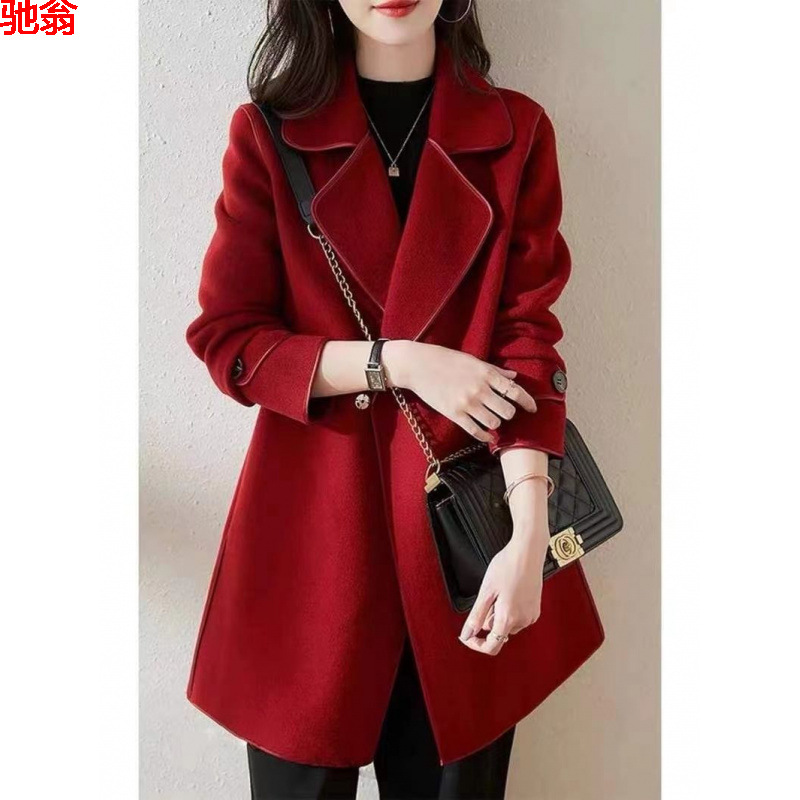 Y9Z清仓高端轻奢高挡大衣秋冬双面呢新款收腰小个子显瘦短款毛呢