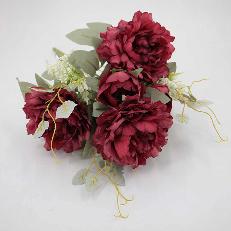 Simulación de un montón de peonías decoración del hogar flores artificiales flores imitación fotografía apoyos flores de seda al por mayor