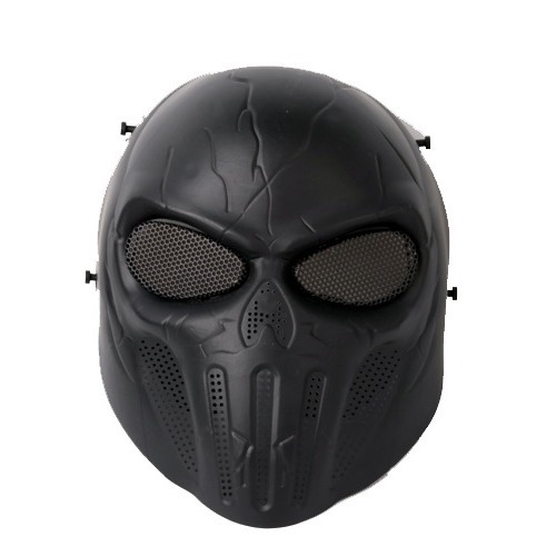 万圣节骷髅面具黑色惩戒者 保护耳朵款真人野战防护面具