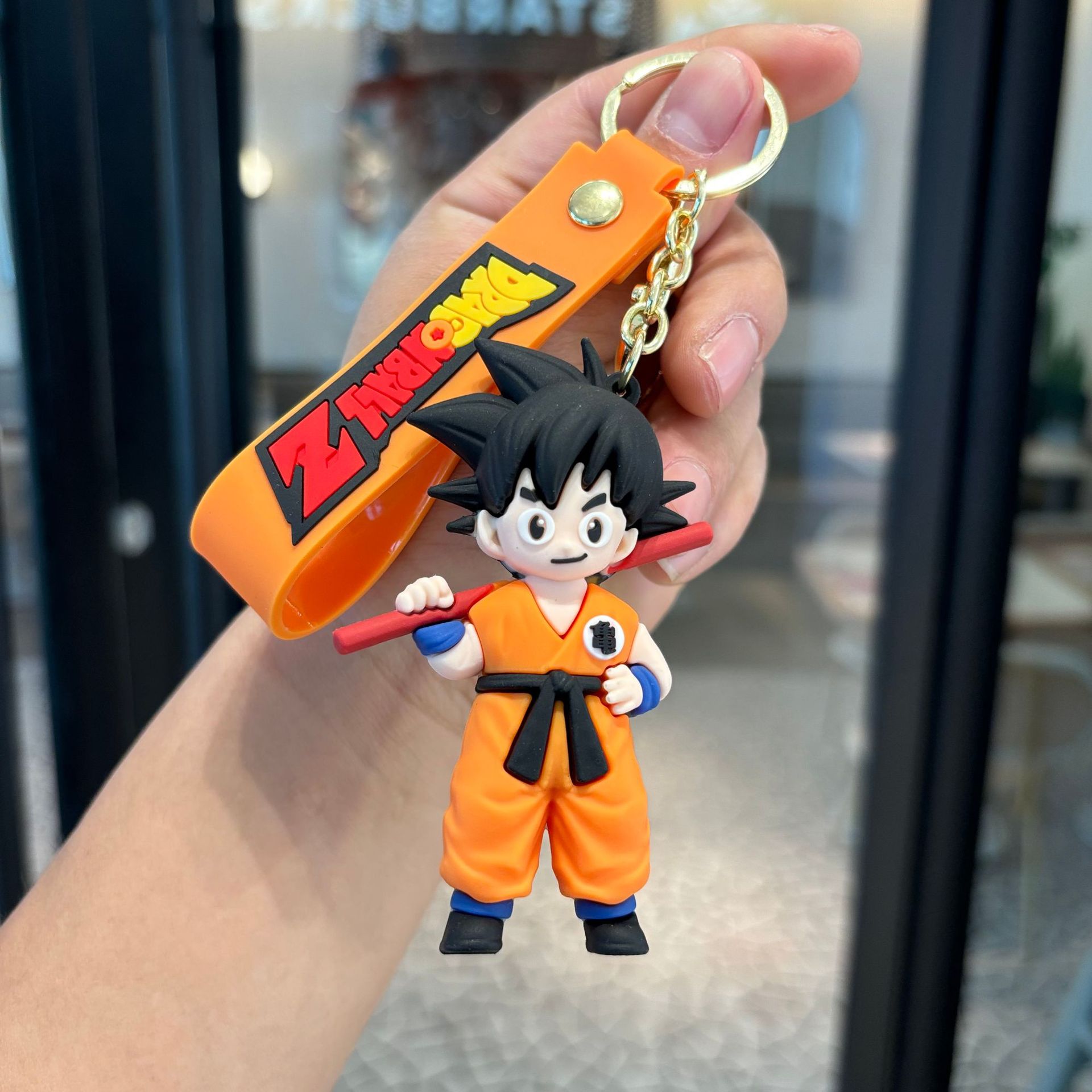 Llavero de Dragon Ball transfronterizo, colgante de muñeca Wukong, bolso de coche, llavero, máquina de agarre para bebé, pequeños accesorios de regalo