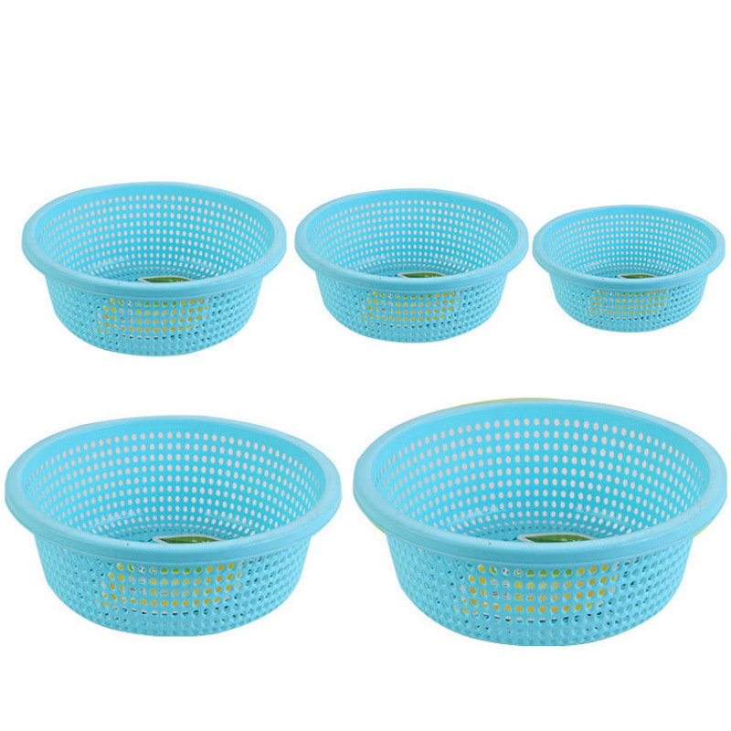 プラスチック排水バスケットキッチン肥厚大型新しい野菜洗濯バスケット家庭用フルーツボウルラウンドフルーツ耐久性|undefined