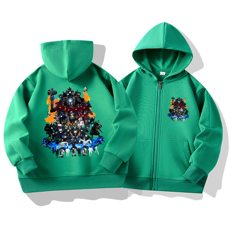 Titan Monitor Person Toilet Person Clothes Men Children Sweatshirt Autumn Winter Clothing Speaker Person Television Person Zipper Jacket Top