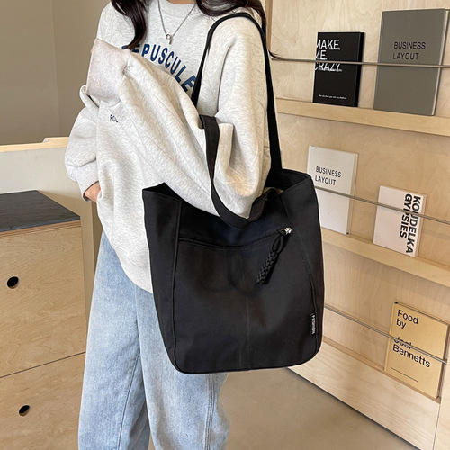 Large Capacity Tote Bag for Students, Class Backpack, Korean Style Casual Spring Casual Simple Tote Bag