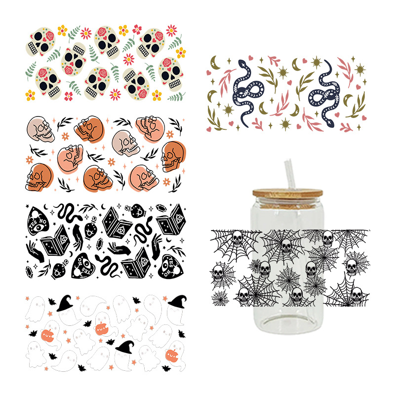 UV转印贴玻璃杯水晶标水晶贴跨境专供16oz琉璃杯专用贴23cmX11cm