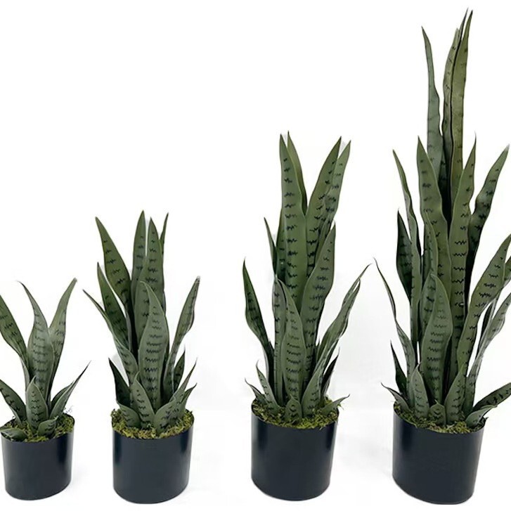 Cross-Border Hot-Selling Artificial Plant Snake Plant Bonsai Wholesale Yellow-Edged Potted Plant Decoration Fake Flower Set Green Plant