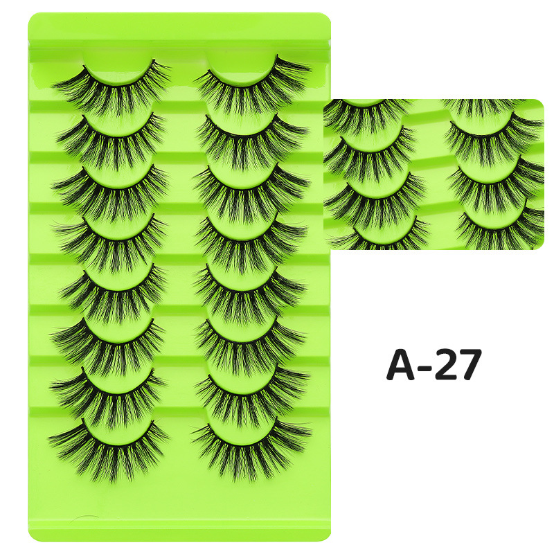 DINGSEN fuente transfronteriza fábrica pestañas falsas 8 pares de pestañas naturales gruesas de gran volumen LOGO