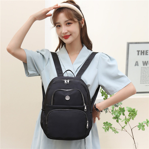Backpack Double Shoulder Bag Women's Casual Large Capacity Simple Fashion Travel Oxford Cloth Bag Women's Dropshipping