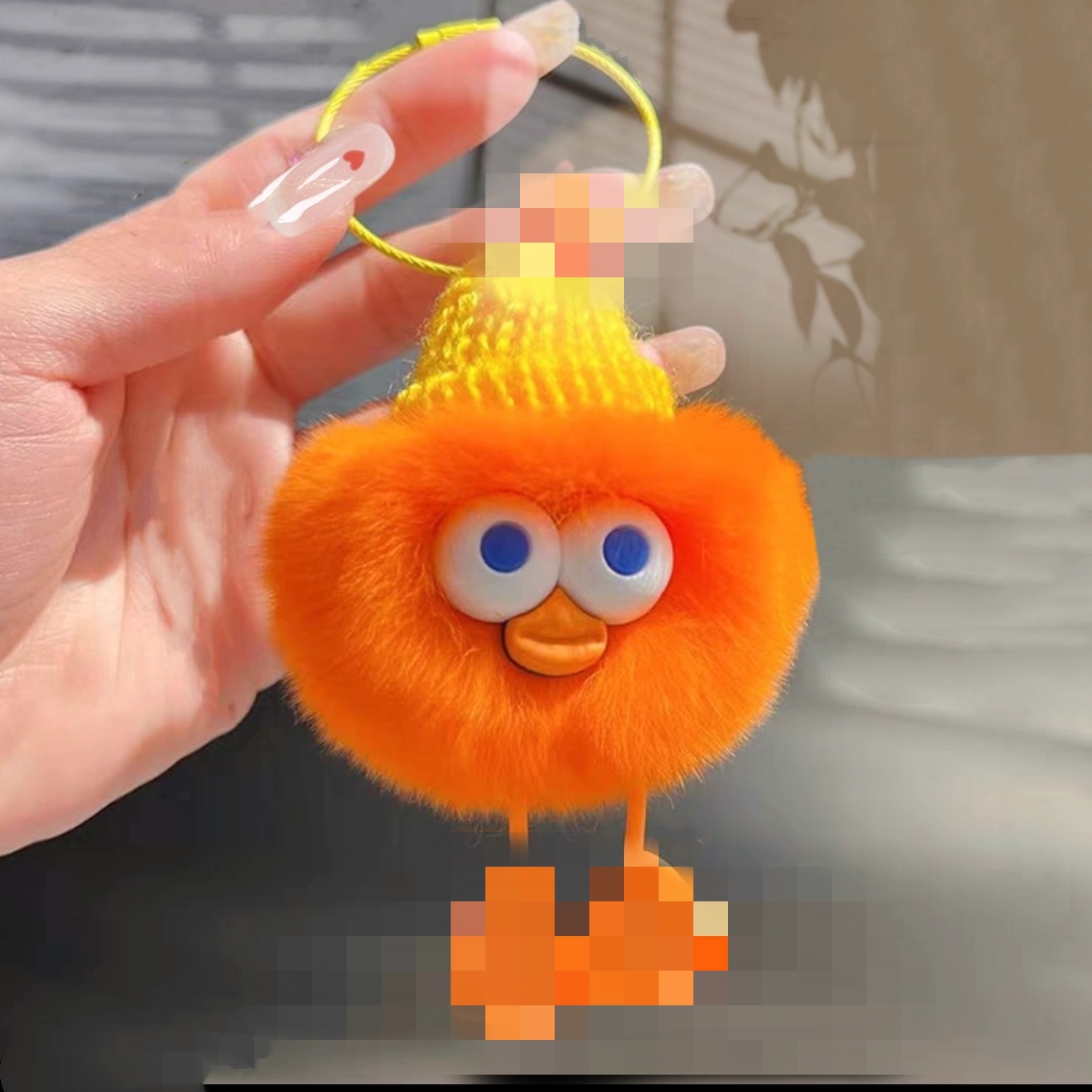 Real Rex conejo piel divertido bola elfo llavero ojos grandes pato muñeca regalo llavero bolsa colgante