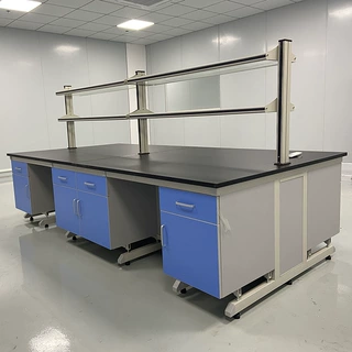 钢木中央边台试验台 设备试剂架中央台 实验室工作台化验室操作台