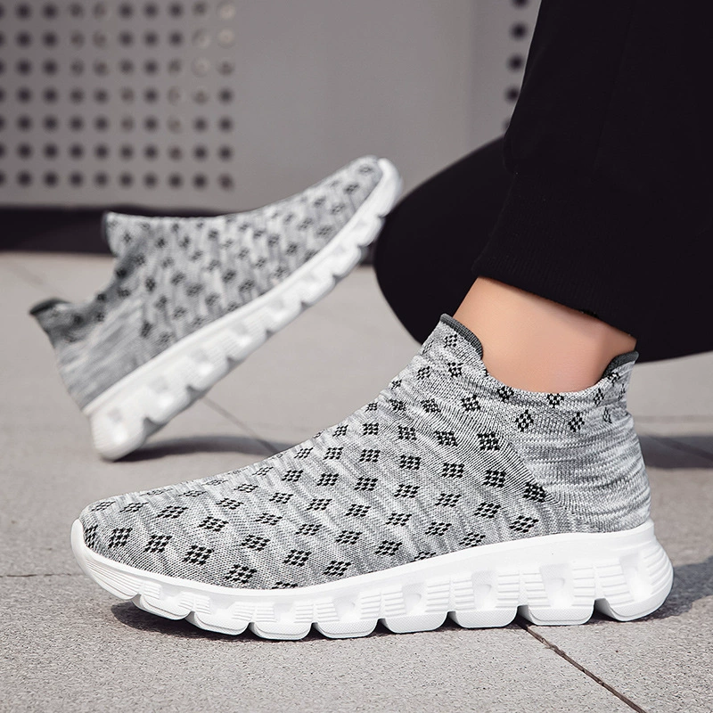 Трансграничные новые стильные вязаные носки, сетчатая обувь, легкая обувь с мягкой подошвой, пара обуви 48, спортивная повседневная обувь большого размера, мужская оптовая продажа