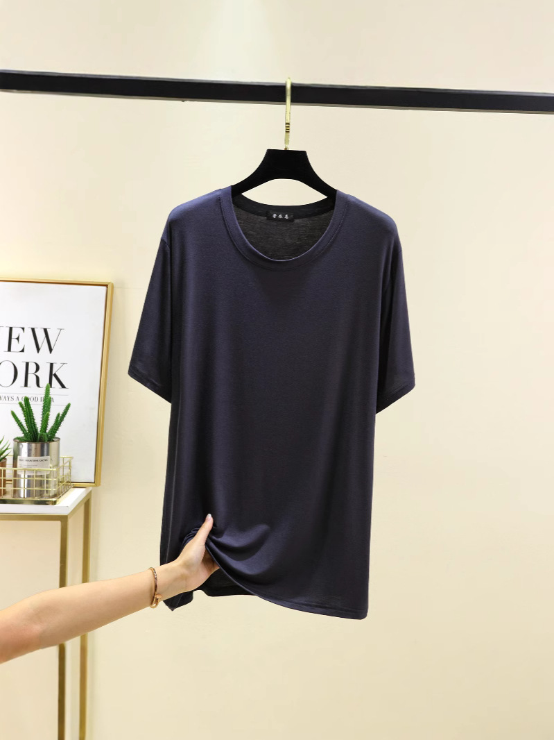モーダルラウンドネック半袖tシャツ夏ショートカジュアルカジュアルシンプルメンズ半袖tシャツルーズラウンドネック新商品