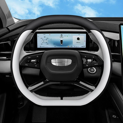 L Boyue Cool Boyue Pro – Steering wheel cover - black-snow-white-ultra-thin-model-36cm