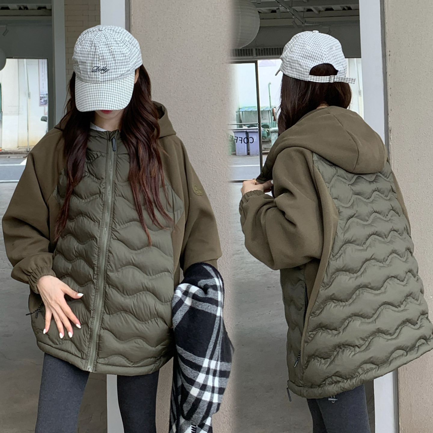 Invierno nuevo vestido de algodón empalmado mujer corto suelto delgado estilo coreano chaqueta de algodón de moda extranjera abrigo de algodón
