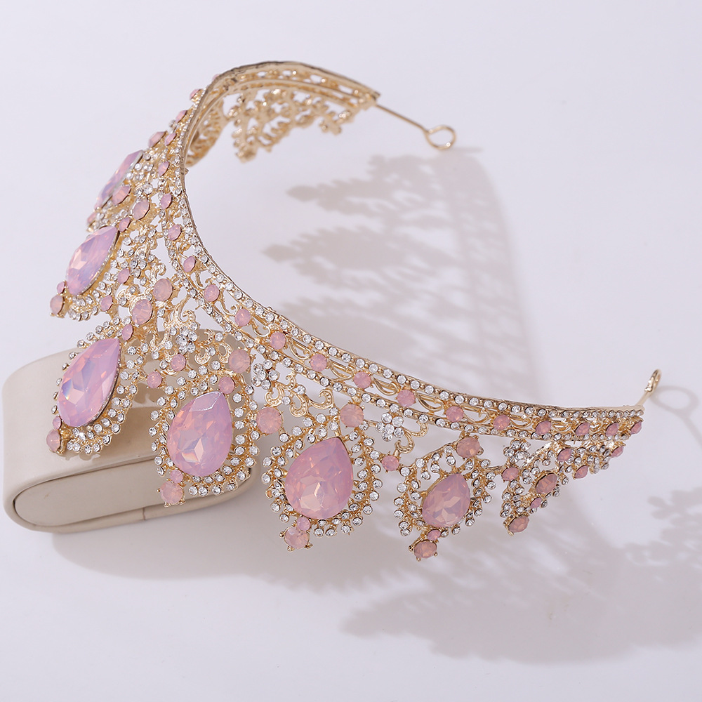 410g Weight Crown Hair Accessories Type 1 Piece Quantity Wedding, Birthday, Festival Occasion Alloy Material Crown Pattern Women's Gender Diamond Design Elegant, Romantic Style Elegant Romantic Women's Crown Alloy Diamond Crown 4