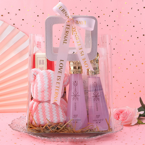 Plastic Handbag for Candy Compliment Gift Bags PVC Transparent Hand Carry Bags Gift Bags Transparent PVC Bags