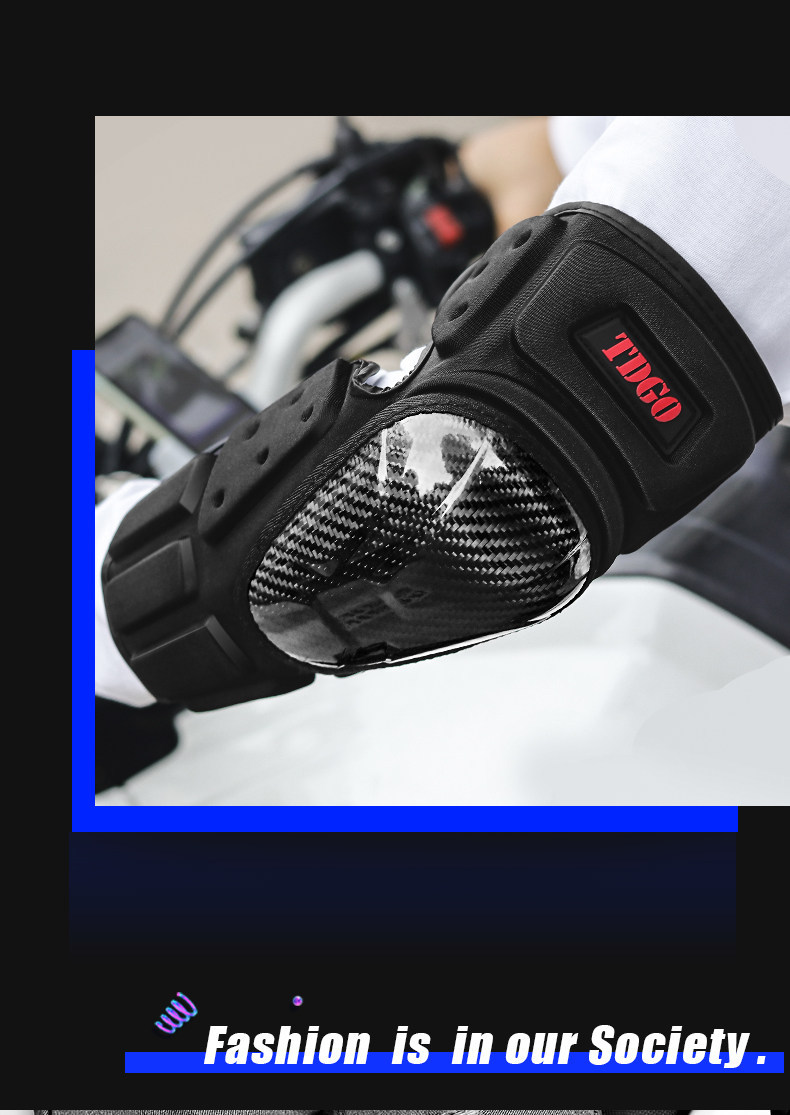 Carbon Fiber Motorcycle Knee Pads and Protective Gear for Men, Summer Anti-Fall and Windproof Leg Protection, Rider Riding Knee Pads and Elbow Pads, Complete Set