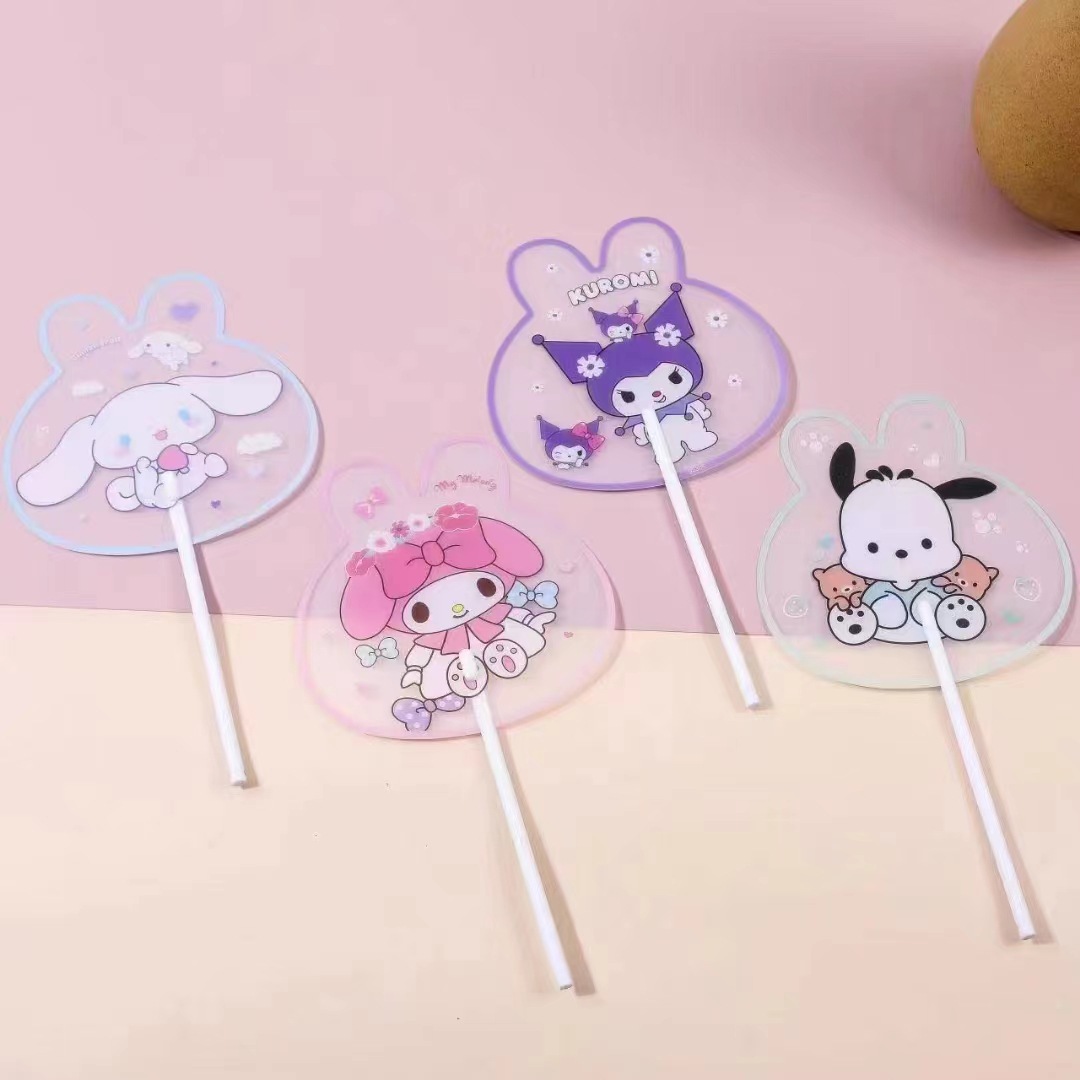 Cartoon cute matte handheld plastic summer round fan for students