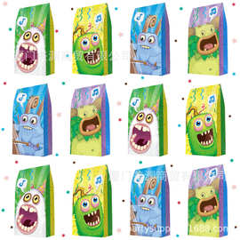 我的歌唱怪物主题生日礼品袋装饰糖果袋小零食包装纸袋环保手提袋