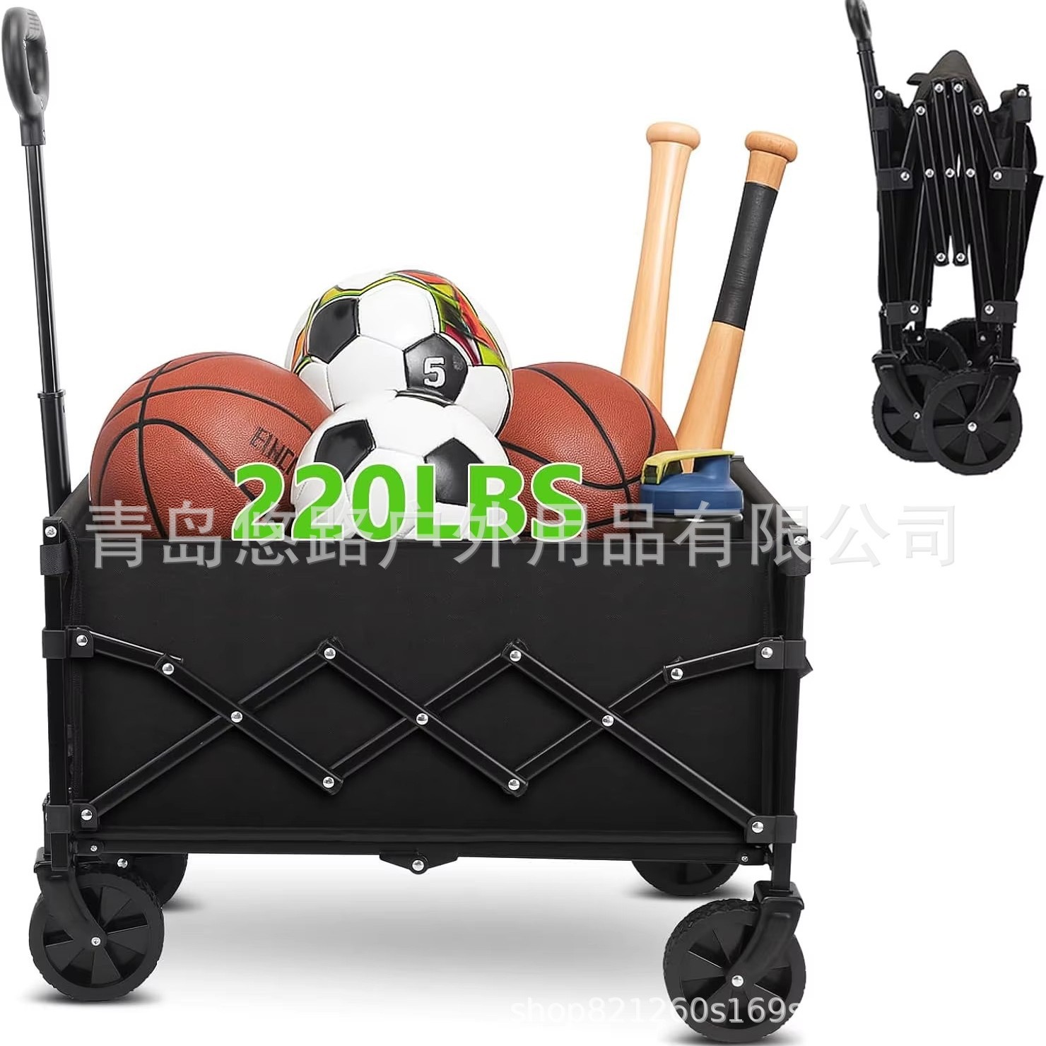 Venta directa de fábrica carrito plegable portátil hermoso jardín plegable ATV camping plegable multifunción empuje manual