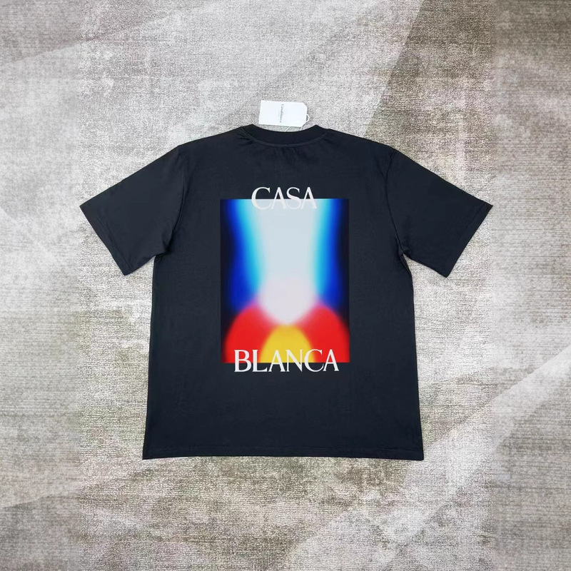 【260g】カサブランカプリント トレンド個性柄 メンズ レディース ゆったり半袖Tシャツ|undefined
