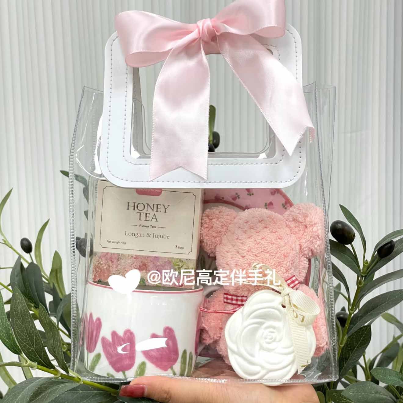 现货PVC伴手礼品袋 七夕情人节塑料包装袋 ins风开业小预算手提袋