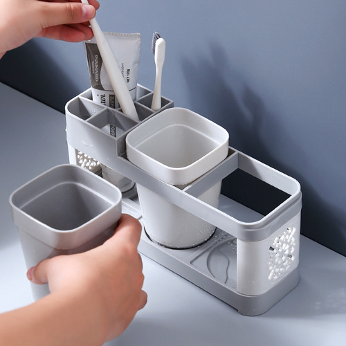 Wash cup and toothbrush holder set creative family couple mouthwash cup home toothbrush holder with two cups bathroom bathroom