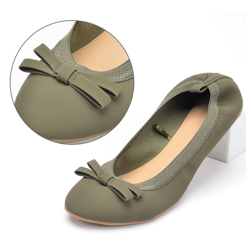 Niuba egg roll shoes  spring and autumn new style shallow mouth single shoes women's bow soft bottom round toe curved shoes shoes