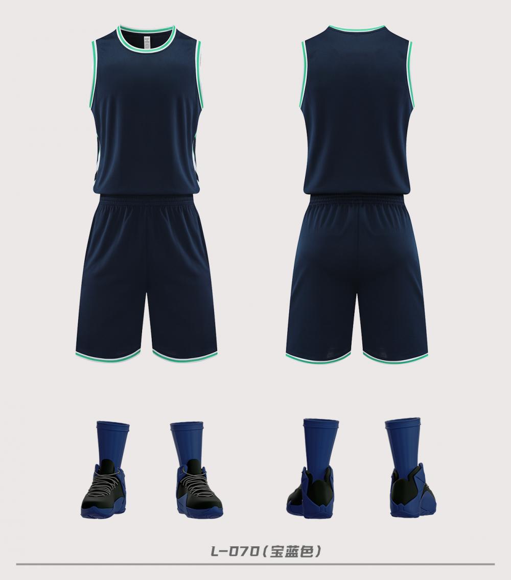 Venta directa de fábrica 25 años de modelos explosivos de bola azul Traje de entrenamiento para niños Traje de uniforme del equipo Competencia deportiva de secado rápido L070