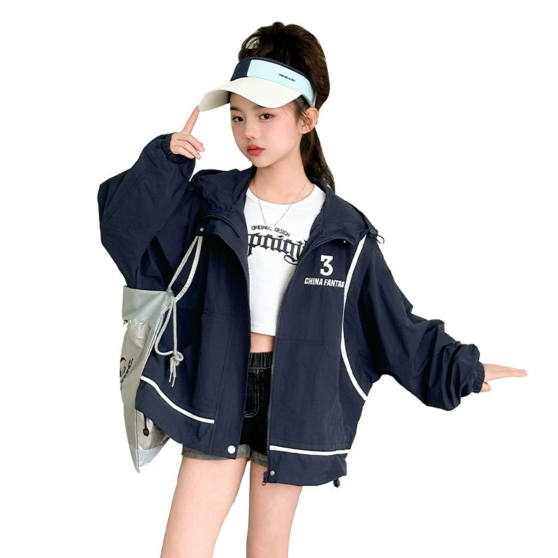 Spring autumn children's jacket with hood, western style