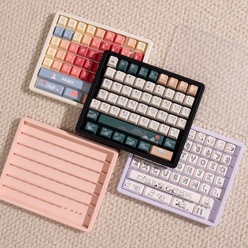 キーキャップ収納ボックスブリスターディスク蓋付き黒色多層オプションPbt熱昇華2色射出キーキャップ収納|undefined