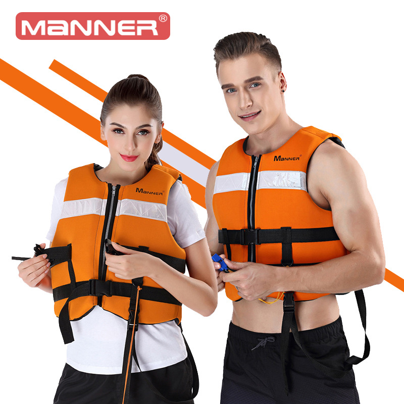 厂家批发MANNER成人大浮力泡沫马甲浮潜冲浪划水马甲专业救生衣