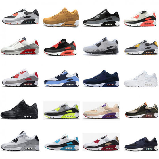 2025 cross-border European and American sneaker 90 air cushion shoes men's plus size running shoes 40-46