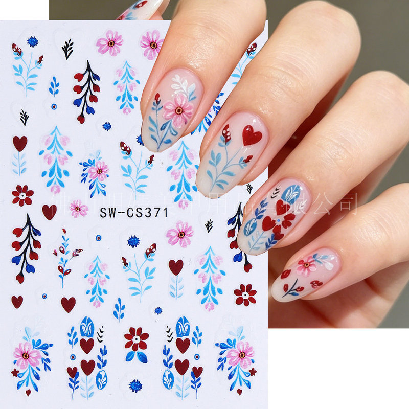 Cross-Border Hot-Selling Nail Art Stickers Wholesale Ins Autumn and Winter Styles Flowers and Leaves Adhesive Nail Decals Decoration Cross-Border Hot-Selling Nail Art Stickers Wholesale Ins Autumn and Winter Styles Flowers and Leaves Adhesive Nail Decals Decoration
