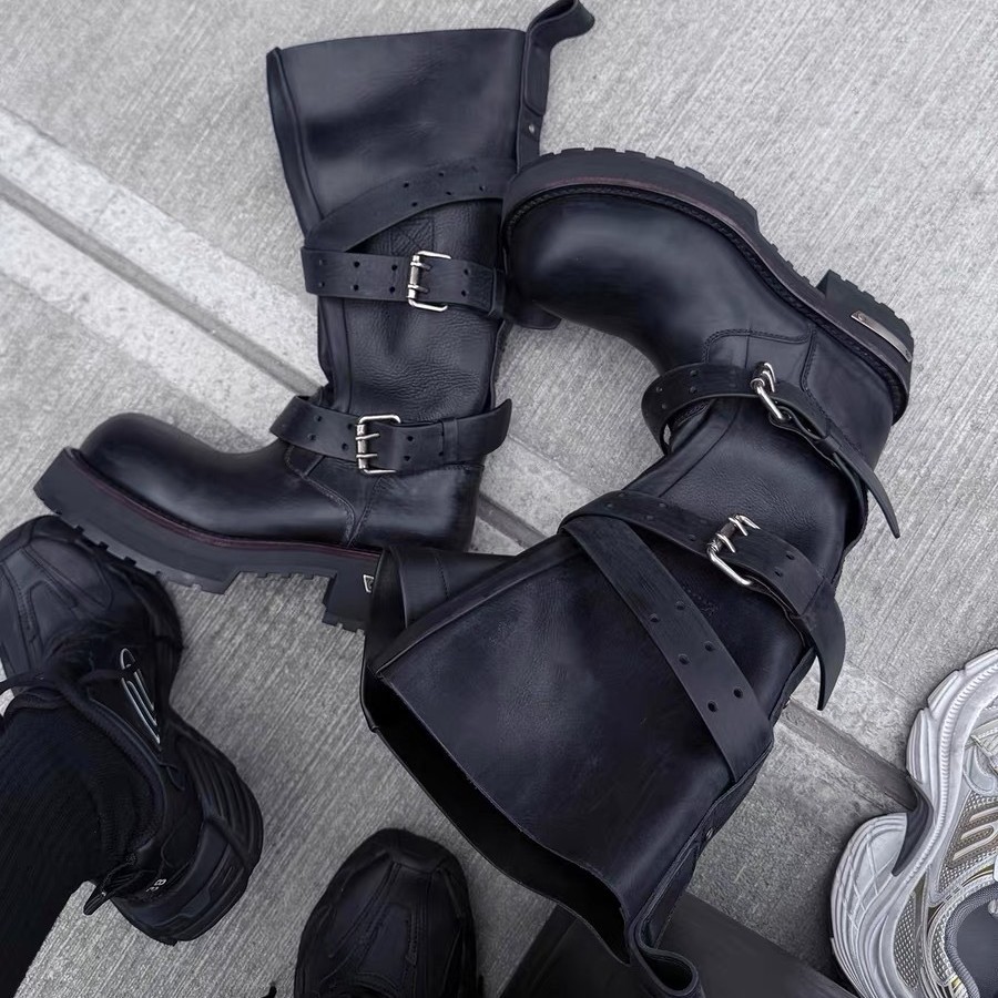 Retro Venom Boots For Women Platform Thigh High Oversized Punk Motorcycle Design Hot Girl Autumn Niche Style_voghion.com