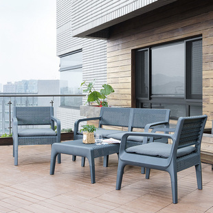 Leisure furniture outdoor sofa Villa Terrace leisure balcony courtyard modern lazy imitation rattan table and chair suit combination
