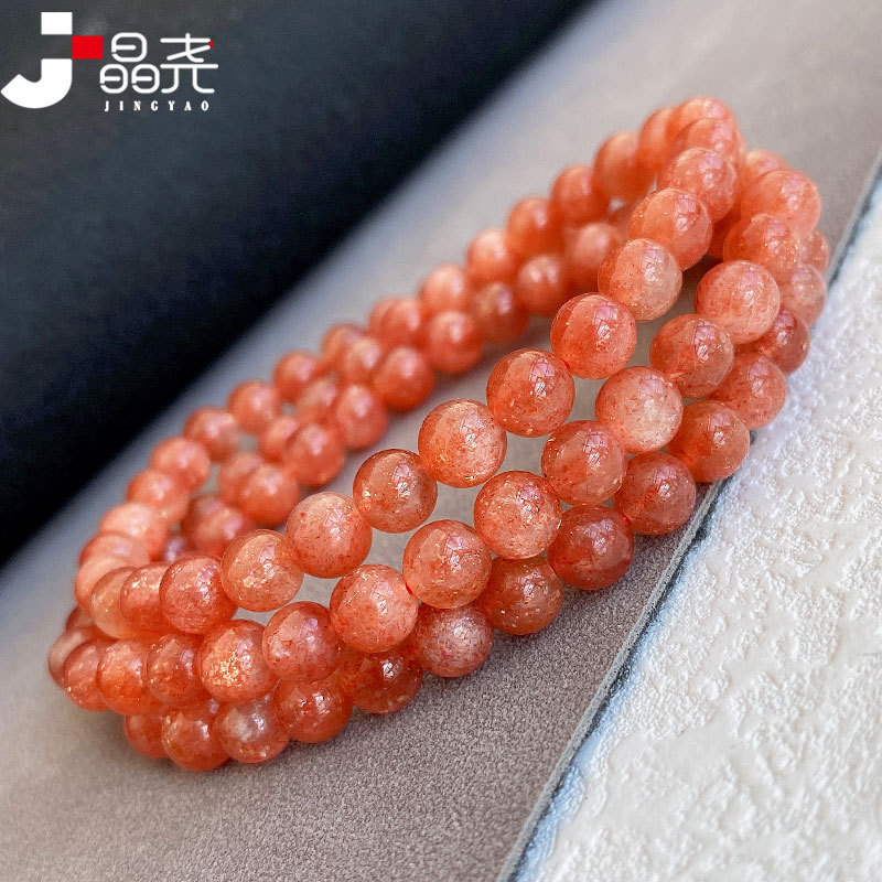 Organic orange bracelet solar-powered natural stone