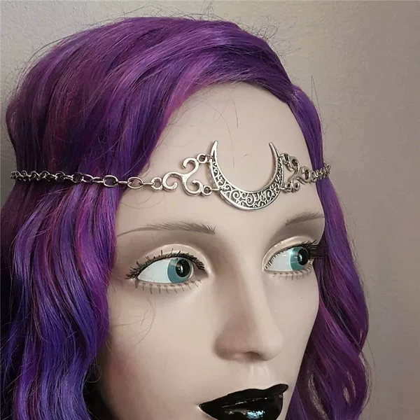 Moge Hot-Selling New Moon Head Chain Forehead Decoration Jewelry Pagan Moon Circle Gothic Moon Head Chain
