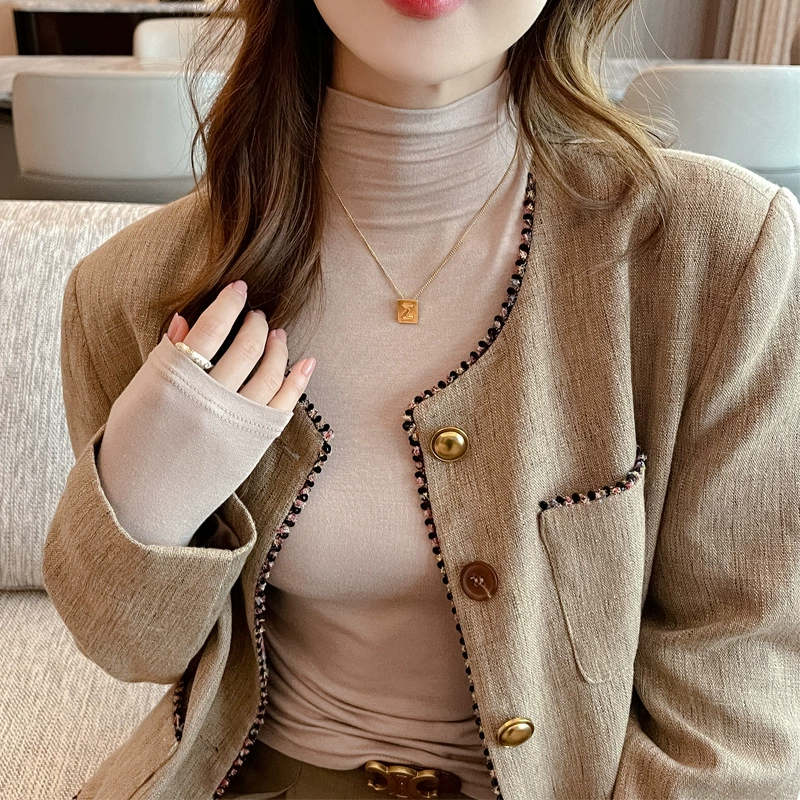 Long-Sleeve High-Collar T-Shirt, Slim Fit Autumn Demi-Season, Sizes S–XL