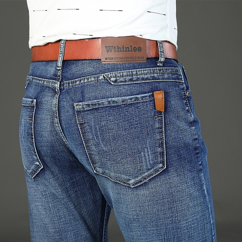 Men's Elastic Casual Pants, Loose Fit, Slim Fit Jeans, Straight Cotton Pants for Men Men's Elastic Casual Pants, Loose Fit, Slim Fit Jeans, Straight Cotton Pants for Men