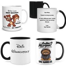 跨境11OZ黑杯白杯变色杯咖啡马克杯陶瓷杯一件customize礼物