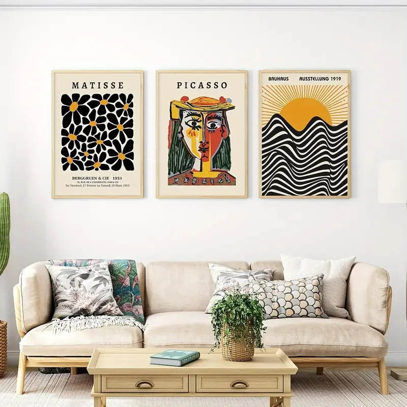 Factory wholesale canvas frameless painting core Bauhaus art abstract hanging painting restaurant hotel homestay painting hanging painting